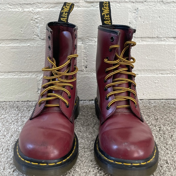 DR MARTENS Combat BOOTS Burgundy. 8 - Picture 5 of 5